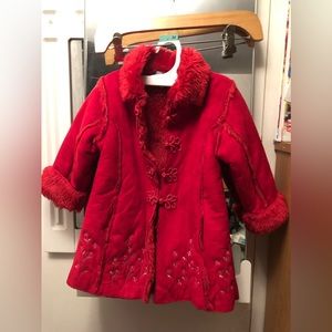 NWOT Pumpkin Patch kid’s faux fur coat exclusive of decoration, size 2